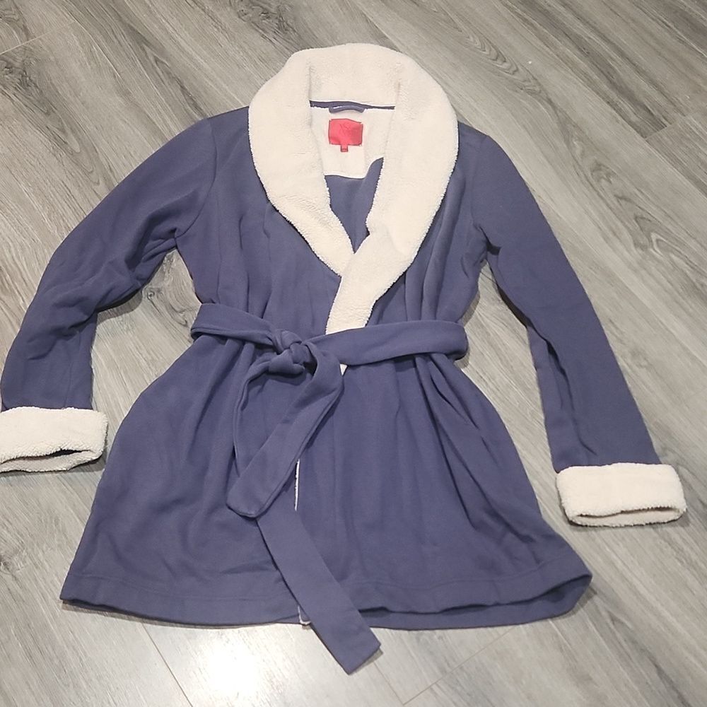 NWOT Blurple Blueberry Faux Fur Victoria Secret MIDI Robe